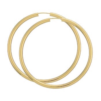 BNH Dame Blanke Forgyldt Sterling Sølv Øre Creoler, Ø 60 mm x 3,0 mm